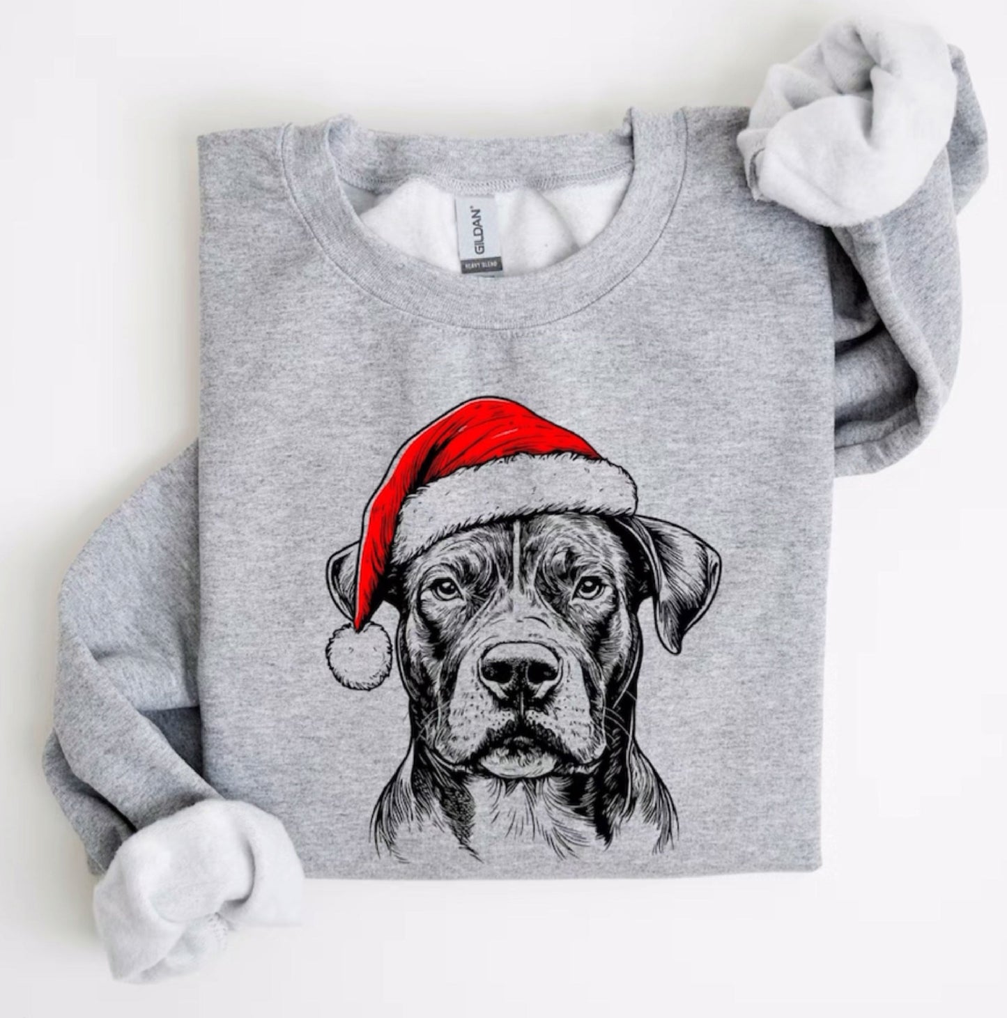 Santa Paws Christmas Dog Sweatshirt - 50 Dog Breeds in Santa Hats